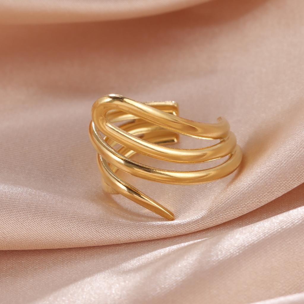 Cazador Hollow Geometric Rings Jewelry for Women Stainless Steel Finger Rings 2026 Wedding Birthday Mother Days Day Gift Trendy