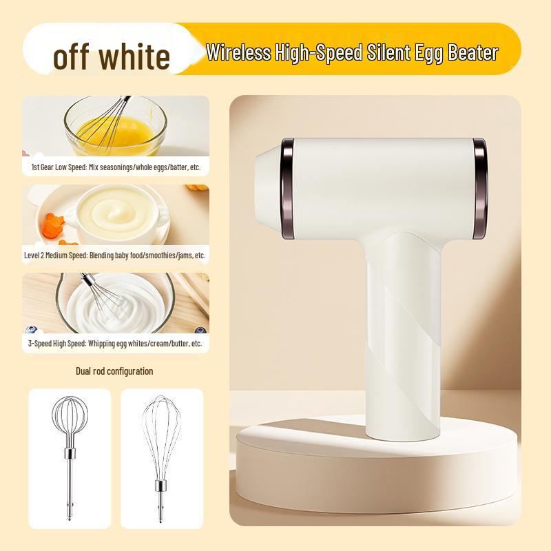 

Compact Wireless Electric Whisk & Egg Beater: Multi-Functional Mini Mixer for Baking & Cream Whipping 17.5x25.2x5.9 cm белый