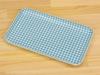 TATSU-CRAFT ST Caster Tray SS Check Blue, Dishwasher Safe, Stylish Plastic Tray, Large, Small, Deep, Square, Rectangular, Western and Japanese Style,