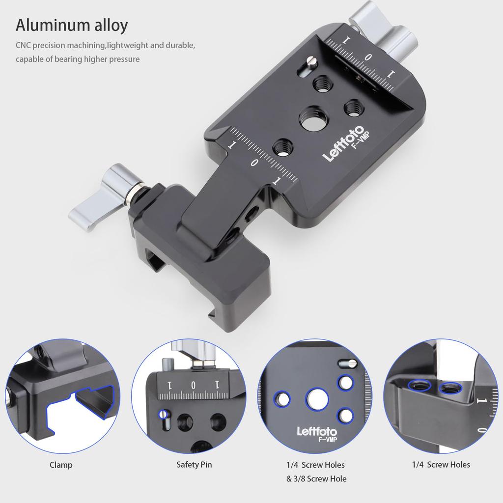 Leftfoto RS3 Vertical Mount Plate for DJI RS 3 Pro 2 Gimbal Stabilizer Aluminum Alloy CNC Quick Release Camera Bracket