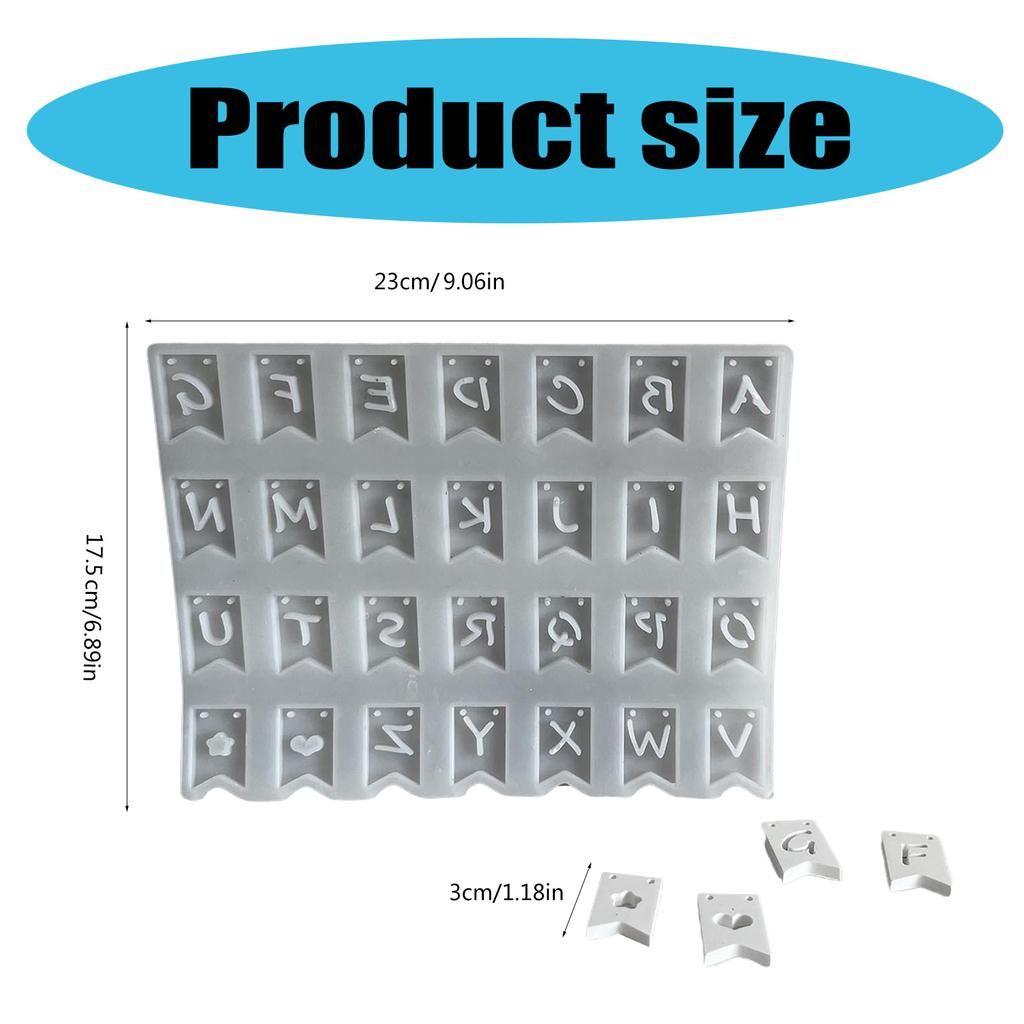 Silicone Alphabet Banner Mold Hand-Making Pendant Moulds Silicone Texture Suitable for Wall Decoration and Art Crafting