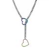 Trendige Edelstahl-Kette mit buntem Herz - Vielseitiger Unisex-Hip-Hop-Stil