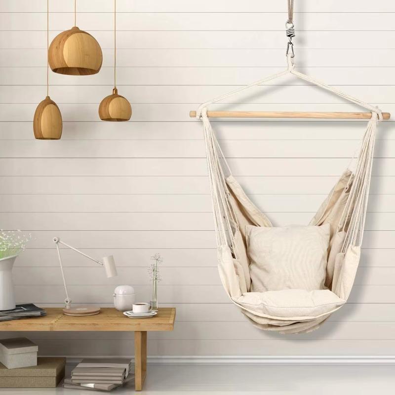 For Indoor Handmade Cotton Fabric Macrame Hammock Chair Swing Beautifully Designed For Comfort And Style