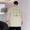 Cartoon Printed Loose Men's Fashion Simple Short Sleeve Top Cotton Comfortable Lightweight Short Sleeve T-Shirt
