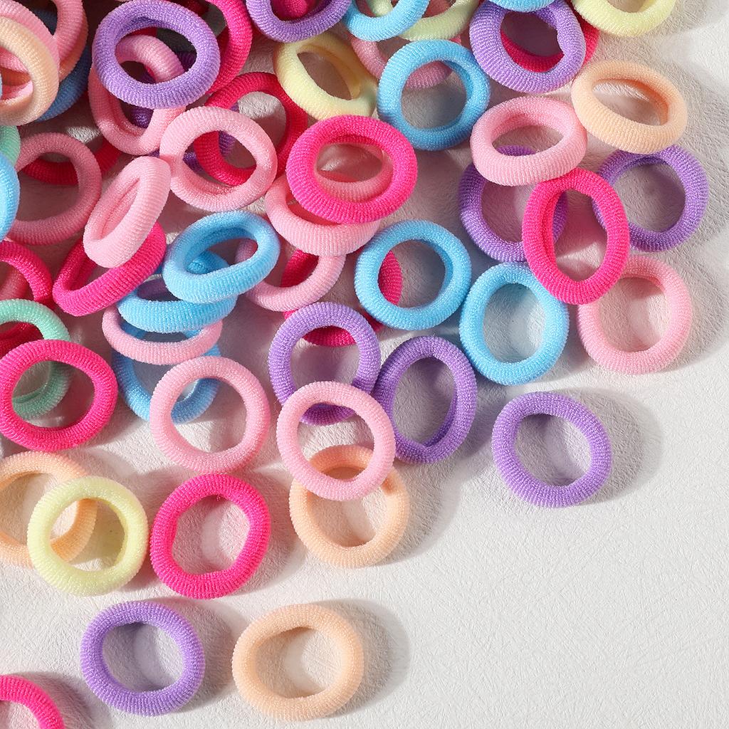 200PCS Women Girls Colorful Nylon Elastic Hair Bands Ponytail Hold Small Hair Tie Rubber Bands Scrunchie Hair Accessories