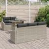 VidaXL Ensemble de canapé de jardin 6 pièces avec coussins Gris Poly Rattan 3348918