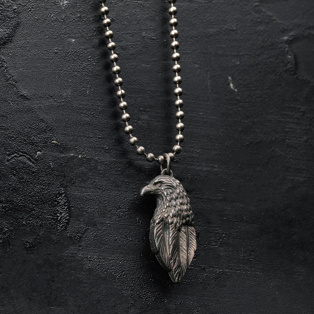 

Stainless Steel Eagle & Feather Couple Necklace - Gift for Boyfriend/Girlfriend античный серебряного