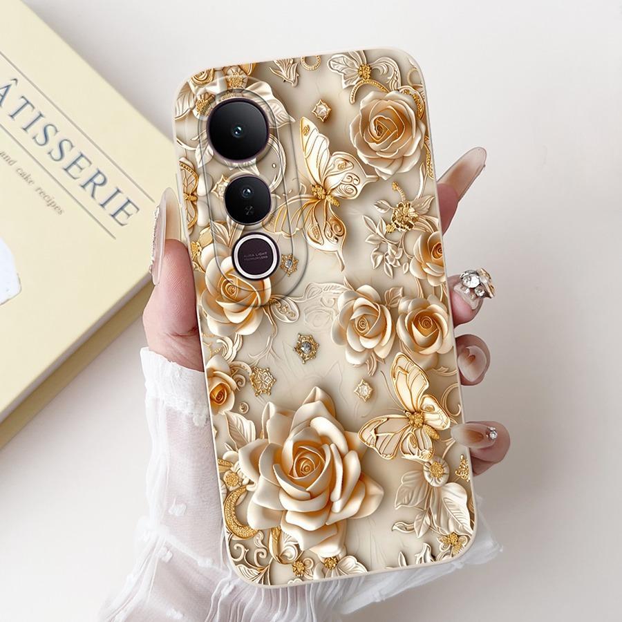 For Vivo V50 Lite Case Liquid Soft Silicone Fashion Newest Painting Back Cover For VivoV50lite V 50 5G Matte Phone Cases