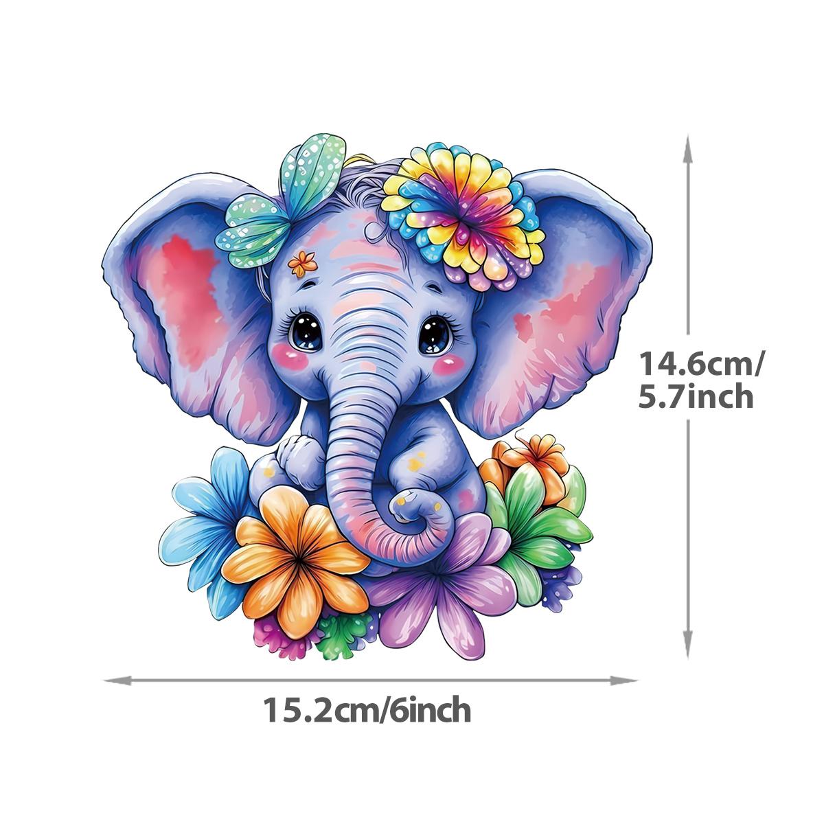 

Нашивки с изображением животных из мультфильмов на одежде, 6-дюймовые цветные наклейки в виде слонов, моющиеся виниловые термопрессы, наклейки для детской одежды своими руками