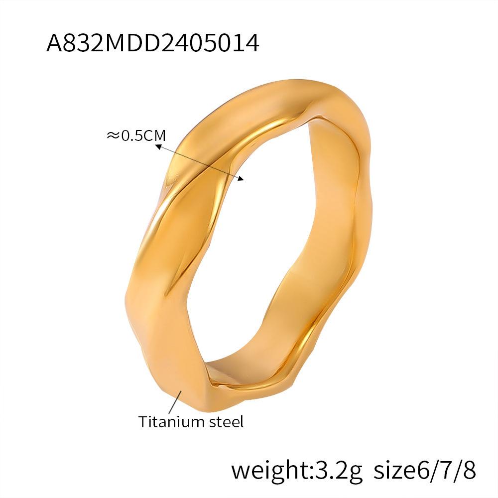 

Винтажный дизайн геометрическая инкрустация циркония кольцо титановая сталь позолоченный 18 каратный золотой палец экологически чистые цветные ювелирные изделия для женщин No. 8