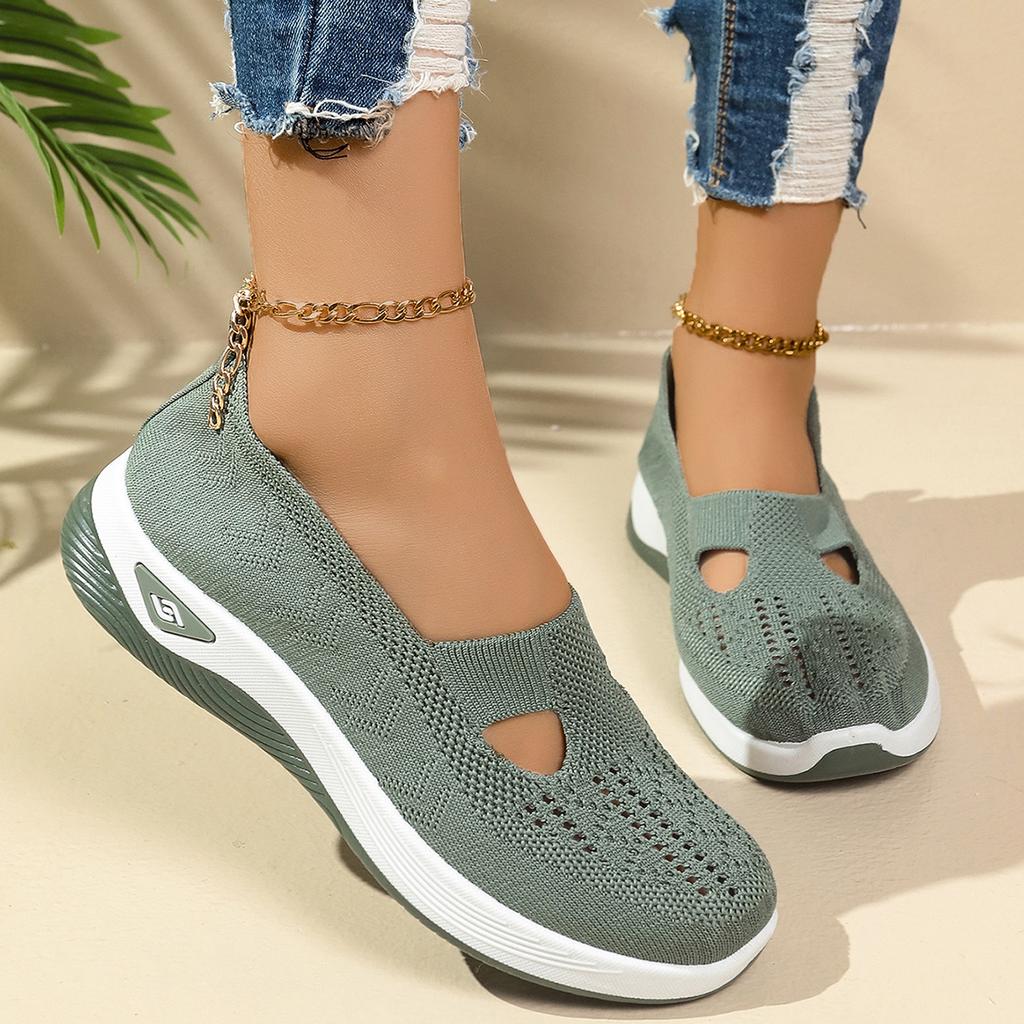 Plus size women's shoes breathable and comfortable single shoes for middle-aged and elderly moms casual and versatile mesh shoes
