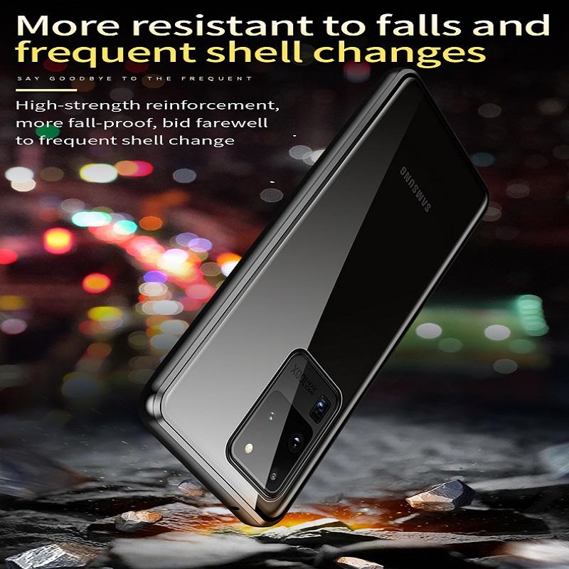 Doppelseitiges gehärtetes Glas Magnetische Adsorption Metallgehäuse für Samsung S23 S24 Ultra S22Plus S21 S20 S23FE Vollschutzhülle