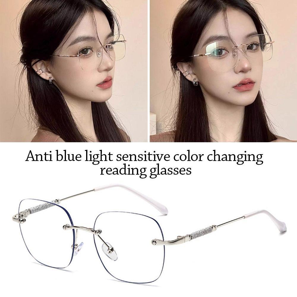 Photochromic Anti-Blue Light Reading Glasses Anti-Uv Blue Ray Blocking Sunglasses Eye Protection Ultralight