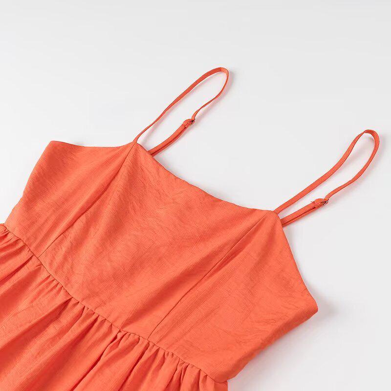 2025 Summer Women's European & American Style Solid Color Camisole Top + Long Pants Set