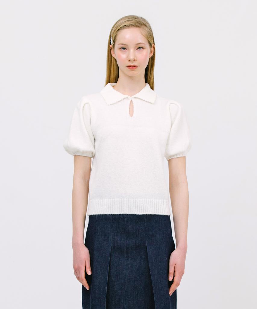 JUN BY JUN K Bon Bon Knit Top_White