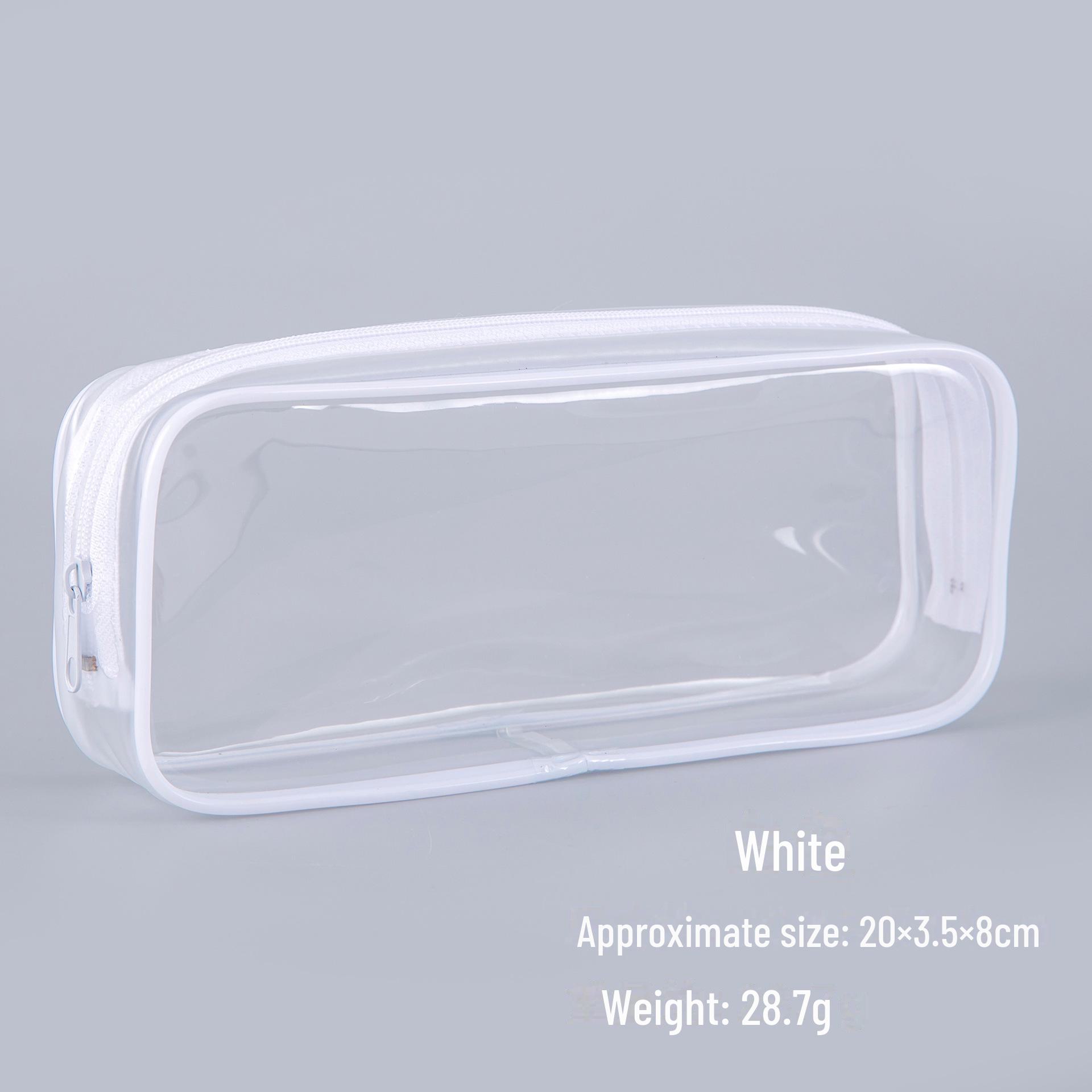 

Креативный прозрачный пенал на молнии - большая вместимость для хранения канцелярских принадлежностей для школьников белый