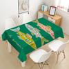 1pc Bohemian Tablecloth Suitable for Banquets, Weddings & Picnics - Green Background with Pink & Yellow Fish Pattern, Easy-to-Clean Polyester Rectangu