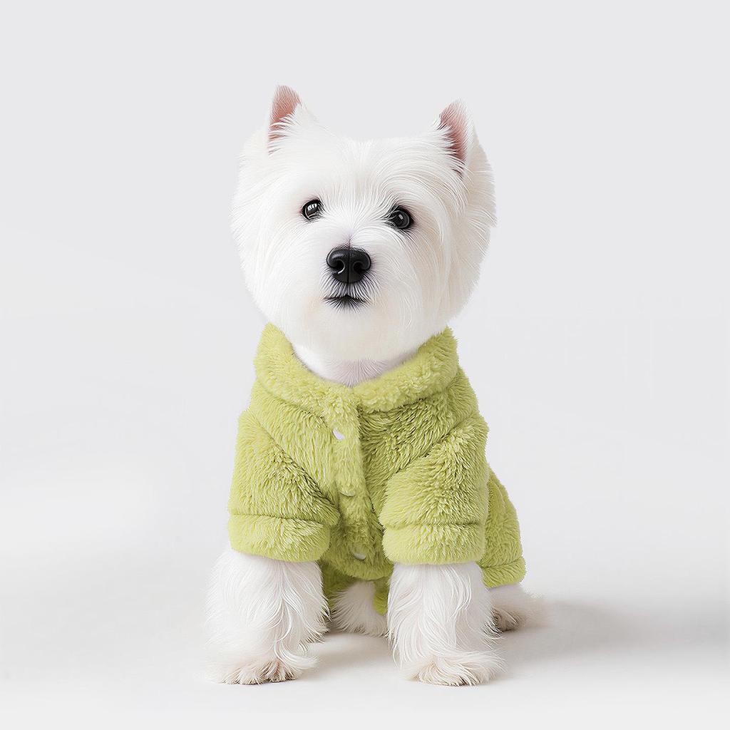 Four-Legged Fleece Dog Outfit for Small Breeds - Warm, Cozy & Leash-Friendly Winter Wear