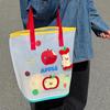 Jelly Beach Bag Waterproof Kawaii Print Pvc Storage Bag Transparent Travel Handbag Shoulder Bag Shopping Bag With Cute Pendant