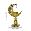 Moon Shaped Candle Holder Metal Candlestick Eid Mubarak for Hotel Party Supplies Housewarming Festival Prayer Votive Candle