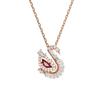 Swarovski Swan Zirconia Necklace Unisex Necklace Red 5732413
