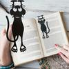 2pcs Curious Cat Bookmark Set with Paws, 3D Black Cat Paper Clips for Reading Progress, Fun Book Markers for Book Lovers.