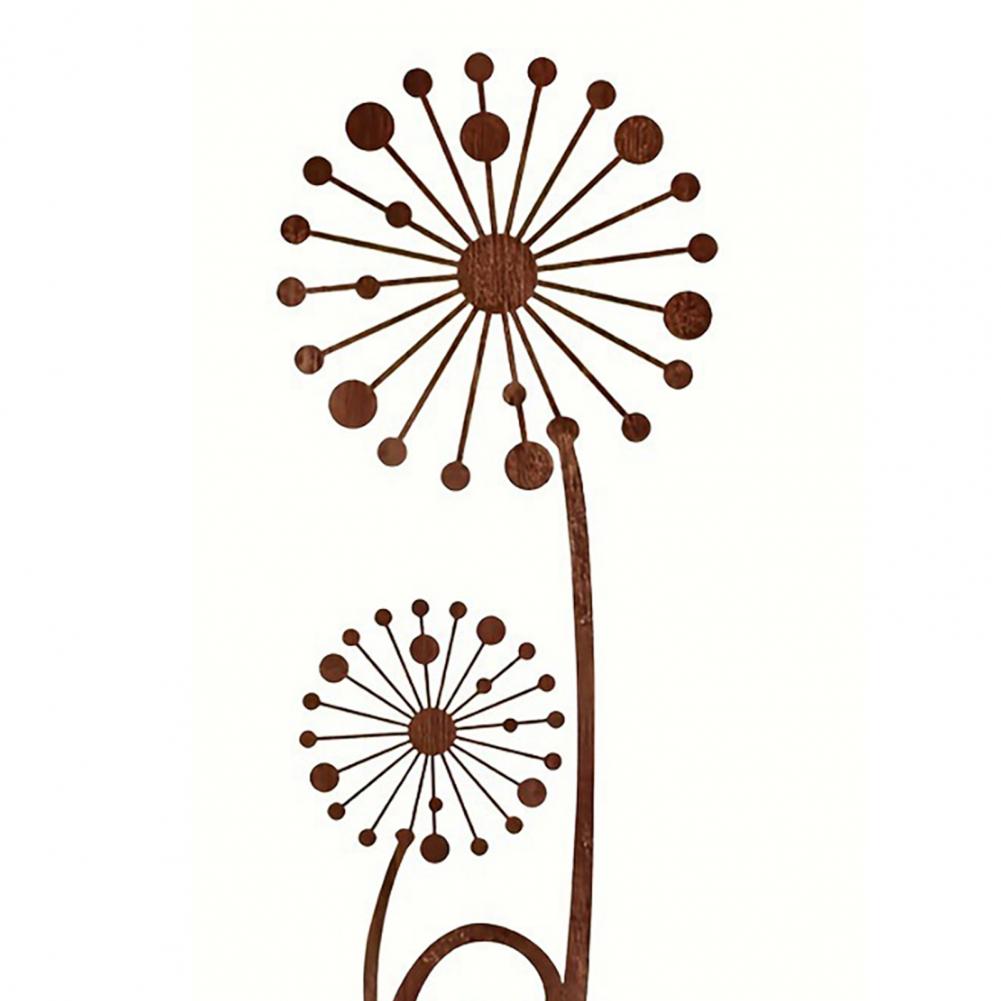 Rusty Dandelion Stakes Metal Flower Plant Garden Stake Yard Decoration Outdoor Dandelion Stake for Courtyard Lawn Pathway Farm