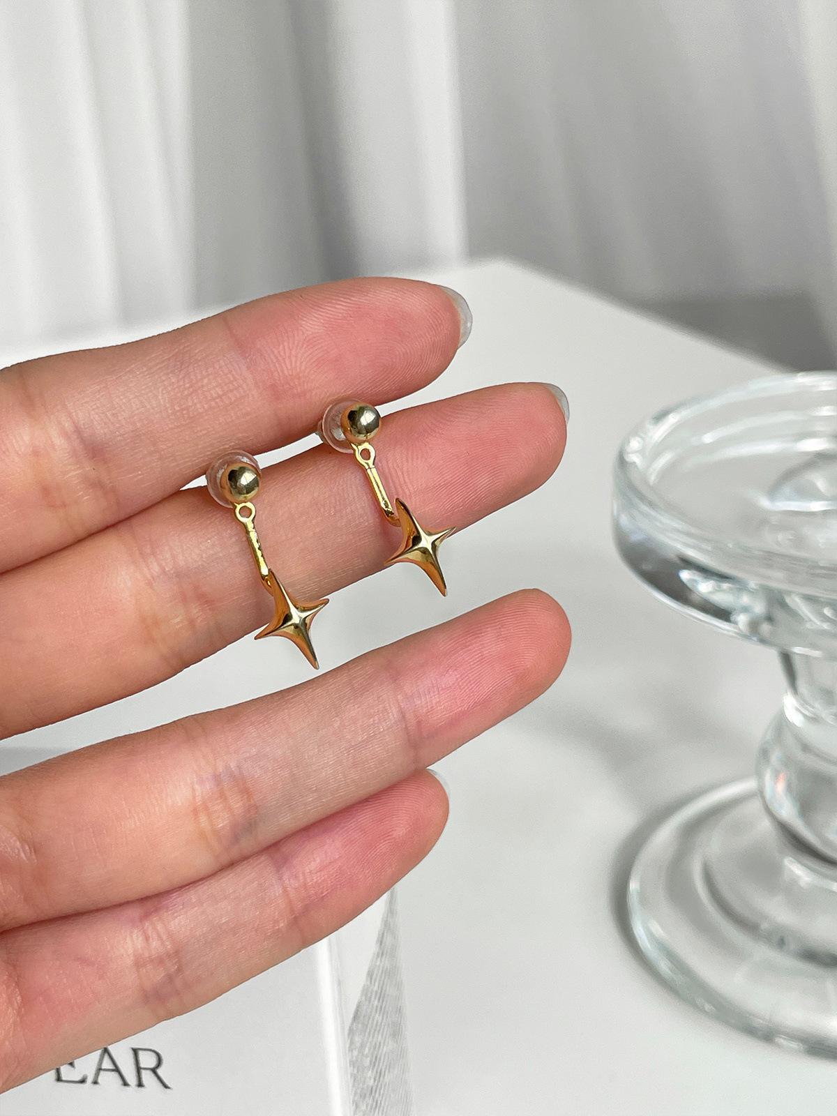 

Серьги-гвоздики в форме четырехугольной звезды из серебра 925 пробы для женщин, изысканные и уникальные серьги с подвесным дизайном, новые серьги класса люкс. 925 silver needle