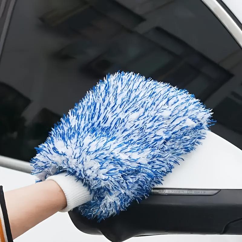 

Large Colorful Coral Wash Glove with Long Plush Microfiber Cleaning Towel синий