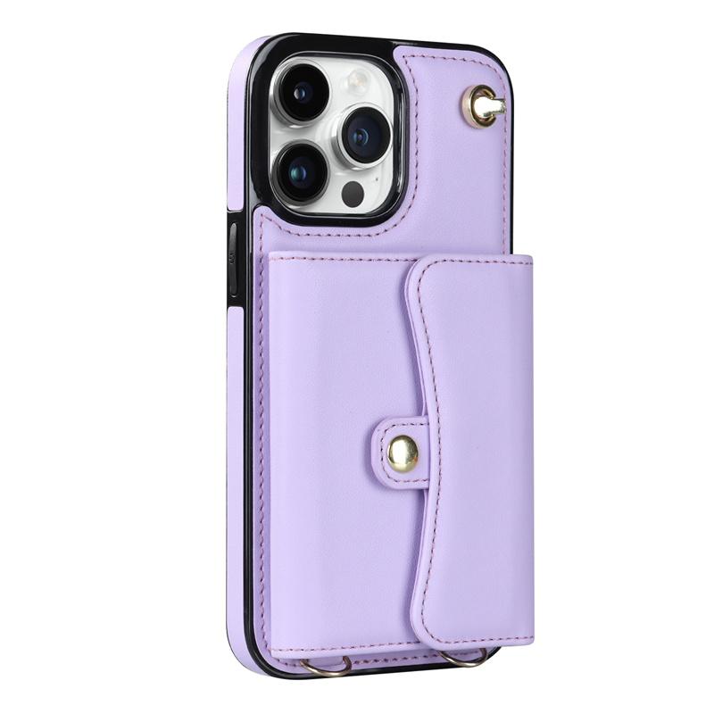 For iPhone 14 13 12 Mini 11Pro Max X/XS XR 8 7 Plus Wallet Leather Case with Long Lanyard Kickstand All-round Shockproof Cover