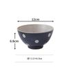 Tea Rice Japanese Marsa Polka Dot Rice Navy Made in Japan 30411 Bowl, Bowl, Tableware, Bowl, Large, Blue, 300cc, Ceramic,