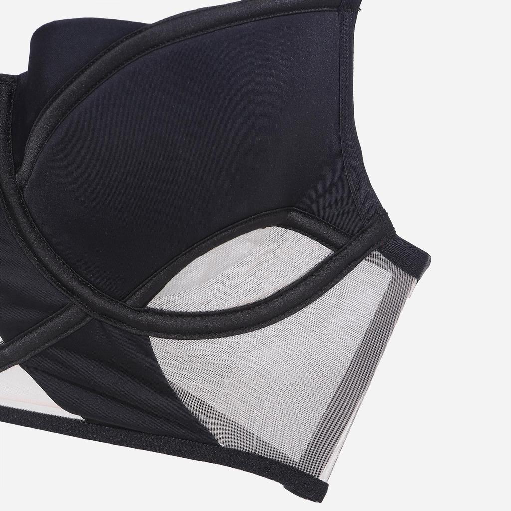 Sexy French Mesh Cotton Lingerie Set: Slimming Supportive Bra for Large Bust