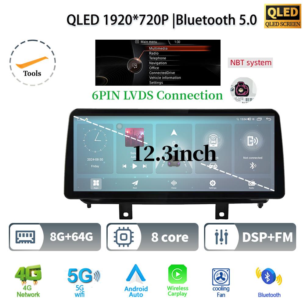 12.3" For BMW X5 F15 X6 F16 2014-2017 Android 14 Car Radio Multimedia 4G GPS Navigation Bluetooth Stereo CarPlay Touch Screen