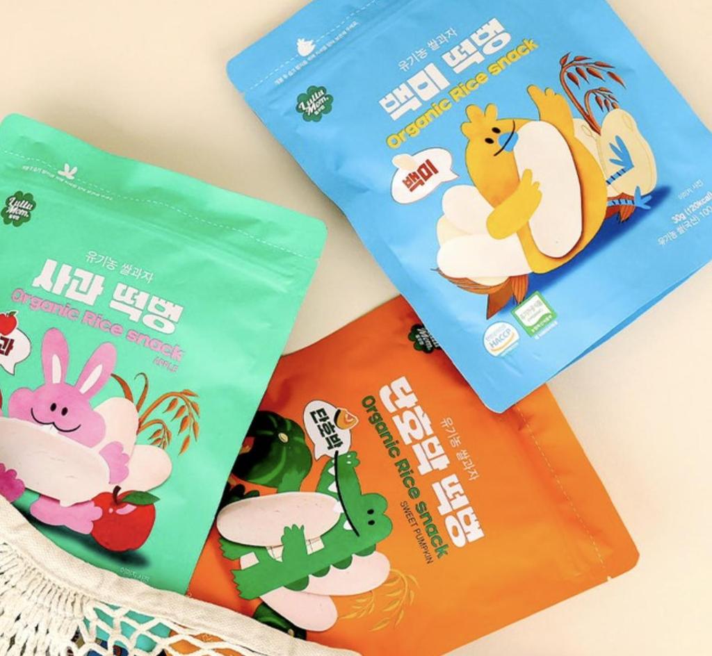 Lulumom Bio-Weißreis Apfel-Snack Sanft schmelzend Baby-Puff 30g x 3 Packungen
