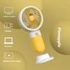 Mini-Ventilator für den Sommer, tragbarer Handventilator mit niedlichen Cartoon-Motiven, ideal für Schüler, mit USB-Ladefunktion und verschiedenen Fruchtmotiven in unterschiedlichen Farben.