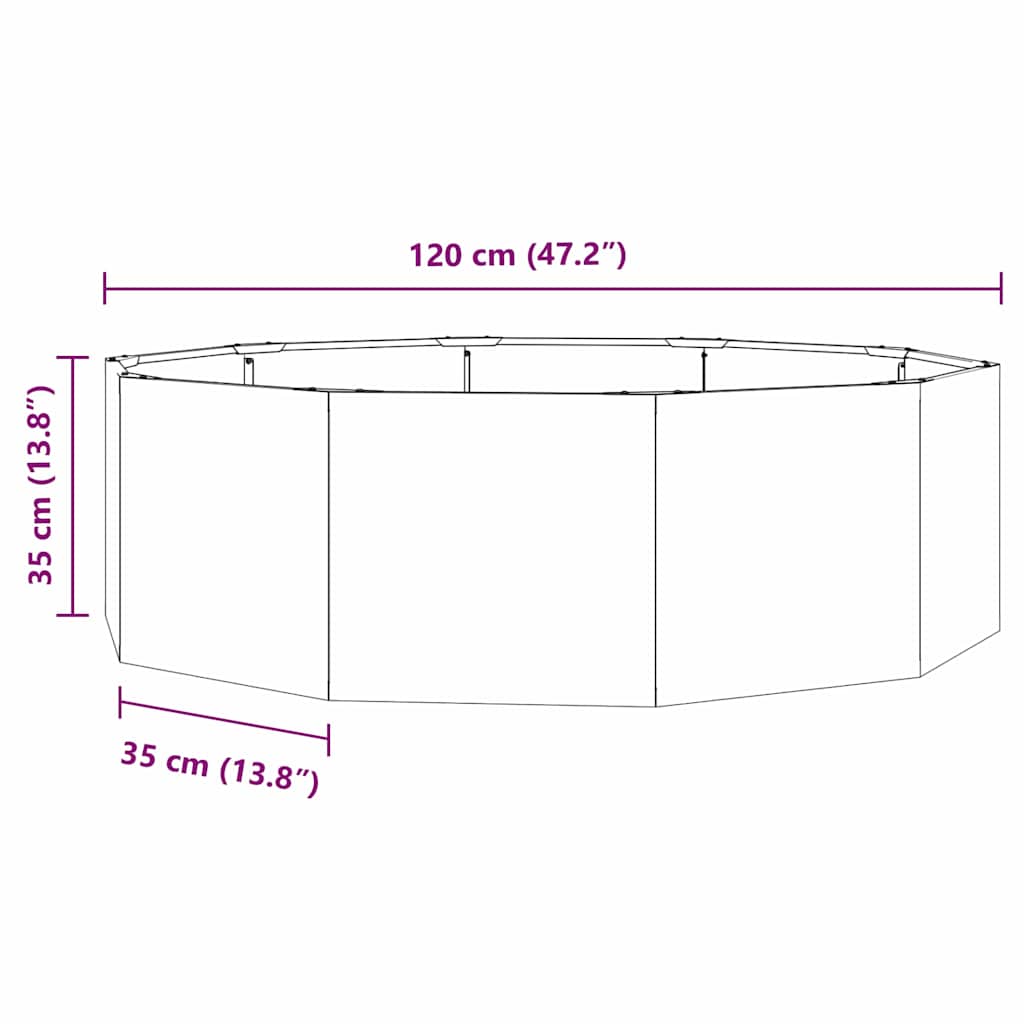 Plant Pot Olive Green 120 X 120 X 35 Cm Steel