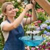Household Solar Bird Bath Floating Water Feature Hanging Bird Bath Fountain  Yard Decoration