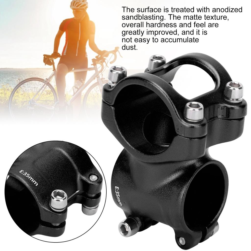 LUNJE 31.8x35mm Bike Handlebar Short Stem Riser Aluminum Alloy   Hollow Stem