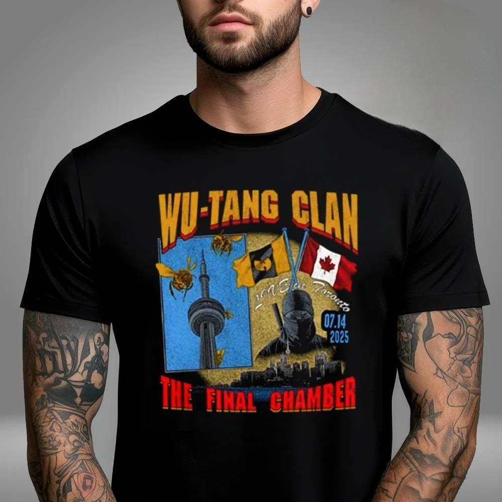 Wu Tang Clan Globale Tour Mercah Grafikdruck T-Shirt High-End Luxus Herren Damen Oberteil Y2k Mode Übergroß Locker Lässig Baumwolle T-Shirt