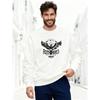 Men'S Free Bird Casual Crew Neck Sweatshirt | Regular Fit, Medium Stretch Fabric, Print Pattern, Perfect for All Seasons and Casual Occasions
