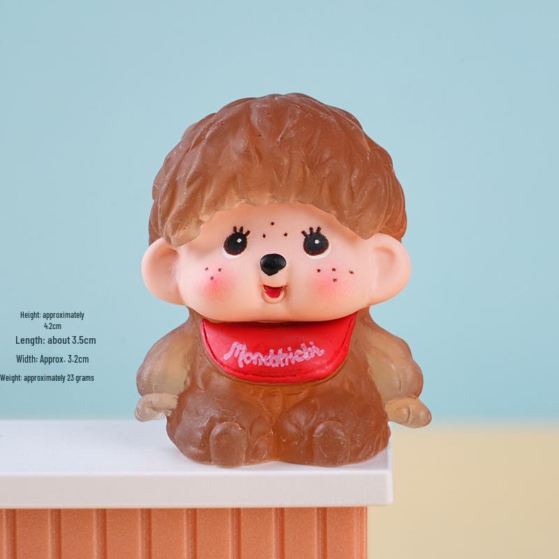

Dumb Cute Qiqi Healing Toy Blind Box: Trendy Resin Dashboard & Desktop Ornament прозрачный/коричневый
