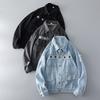 Ripped Black Embroider Workwear Denim Jacket Men's Spring and Autumn Trendy Retro Export Export Tail Single Men's Clothing Jacket