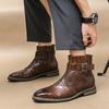 New Luxury Designer Brand Mens Genuine Leather Dress Office Man Shoes for Men Fashion Chelsea Casual Winter Ankle Boots Footwear