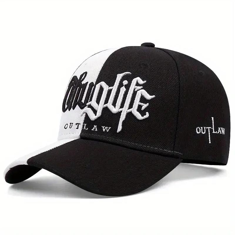 Color Blocked New Hip Hop Hat Gangster Life Embroidered Baseball Hat Daily Leisure Sports Sunshade Hat Unisex