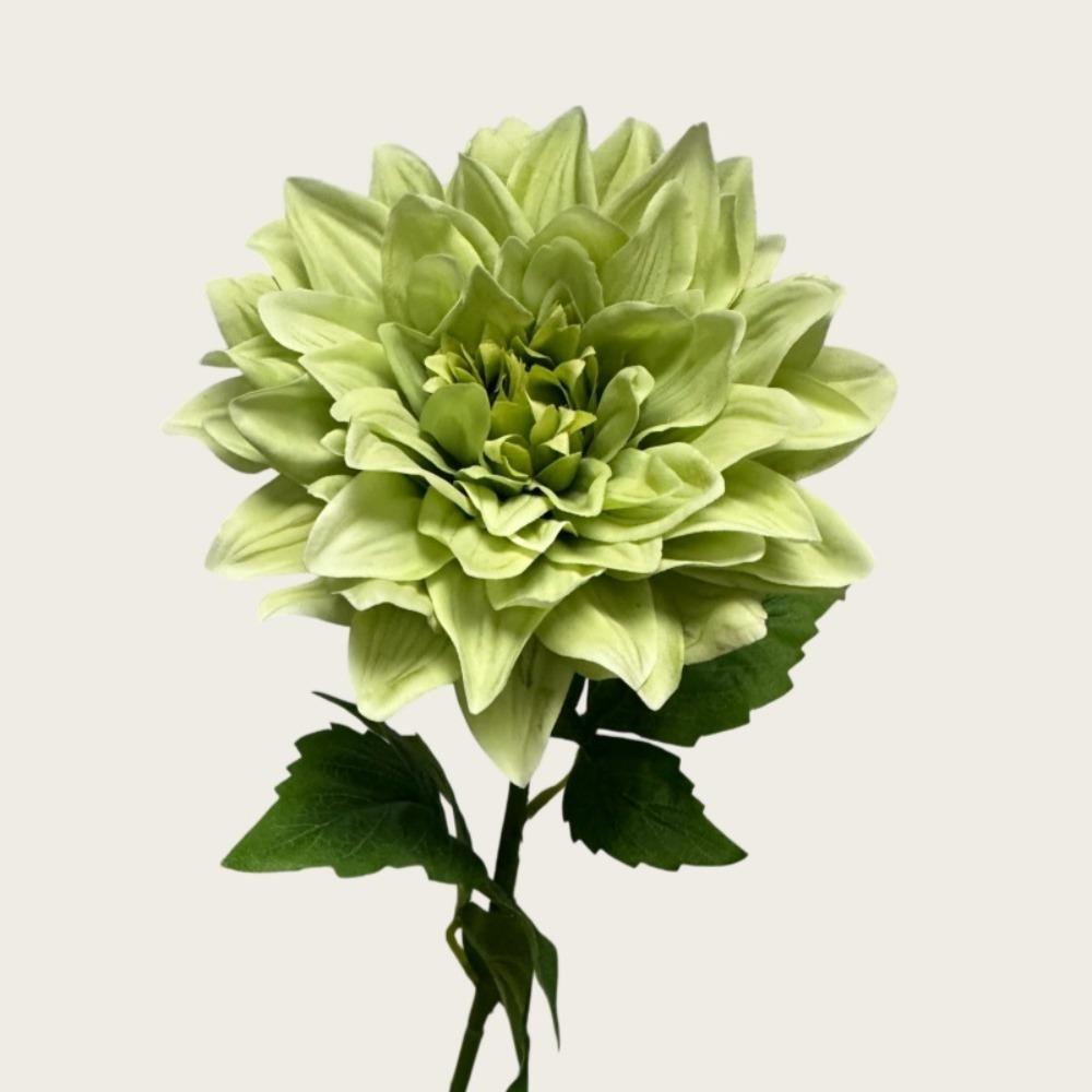 61CM Artificial Dahlia Flowers Green Leaves Simulation Dahlias Branch  Hotel Wedding Decoration