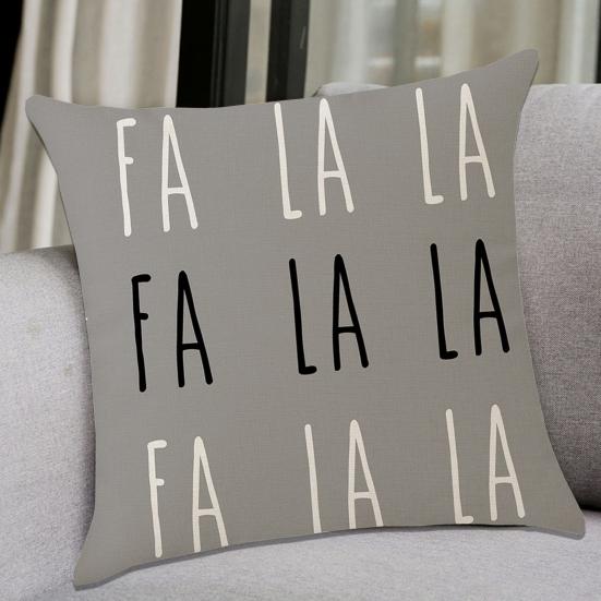 Throw Pillowcase Santa Linen Comfortable Claus Snowflake Christmas Tree Print Touch Christmas Pillow Cover Bedside