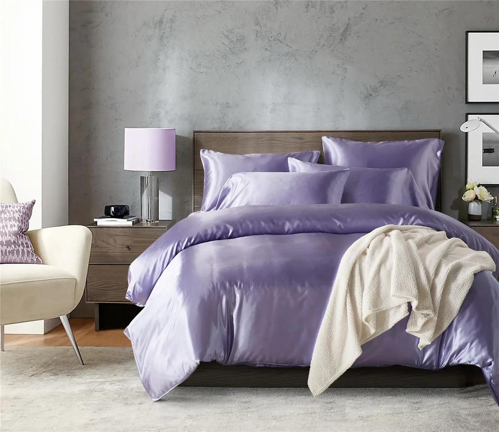 Luxury Different Color Bed Set Simple Style Duvet Cover Pillowcase Bedding Set  Flat Bed Sheet Quilt Cover Twin Queen King Size