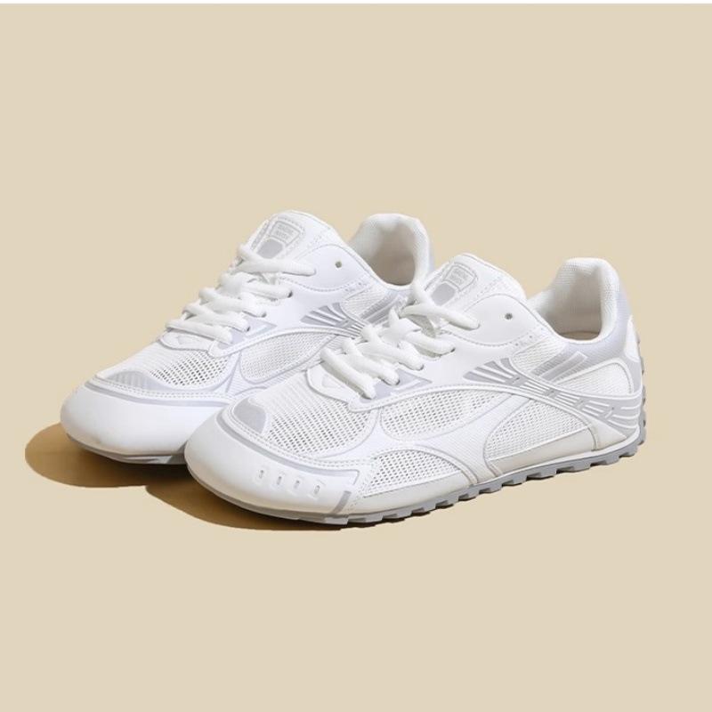 Leather Mesh Breathable Forrest Gump Shoes Women's 2025 Summer New Soft Sole Inner Height Increase Versatile Net Shoes Ballet Training Shoes