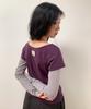 OHESHIO Floral Label Layered T-Shirt, Purple