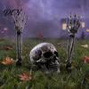 Waterproof Haunted House Decor Realistic Skeleton Stake, Spooky Halloween Skull Hand Yard Human Bone Stakes Sign for Outdoor Garden Lawn Graveyard